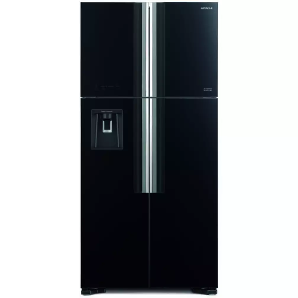 [RW760PU7-GBK/D] HITACHI FRIDGE 4 DOORS 760 L WATER DISPENSER GLASS BLACK 